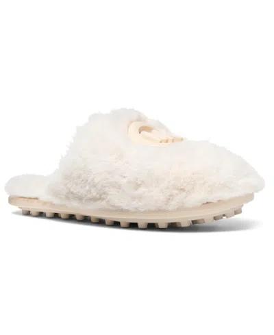 Michael Kors Michael  Women's Ada Round Toe Charm Slippers In White