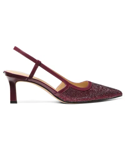 Michael Kors Alora Embellished Slingback Pump In Purple