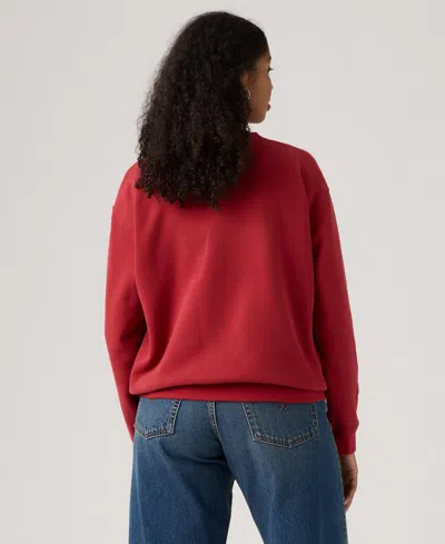 Levi's Women's Rhinestone Everyday Crewneck Sweatshirt In Red