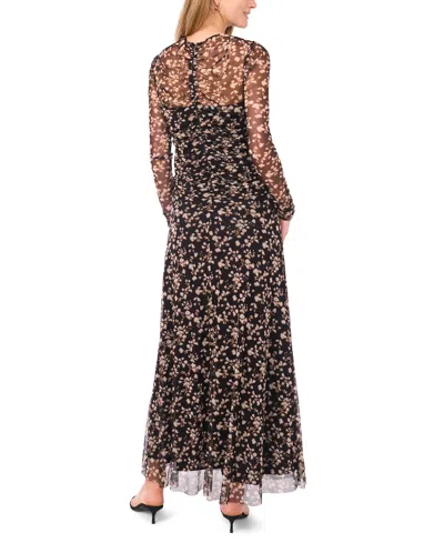 Parker Women's Printed V-neck Long Sleeve Dress In Black