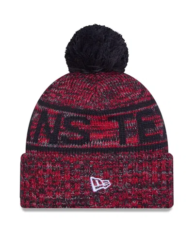 New Era Men's Red Houston Texans 2025 Sideline Cold Weather Cuffed Pom With Knit Hat In Multi