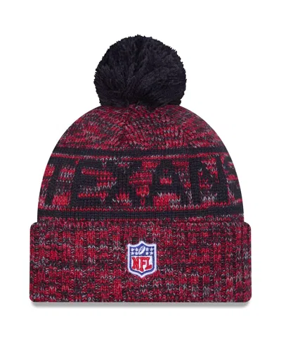 New Era Men's Red Houston Texans 2025 Sideline Cold Weather Cuffed Pom With Knit Hat In Multi