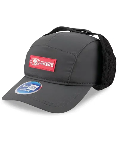 New Era Men's Charcoal San Francisco 49ers 2025 Sideline Cold Weather Runner Dog Ear Adjustable Hat In Gray