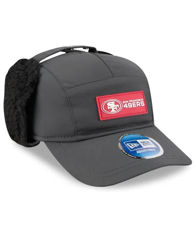 New Era Men's Charcoal San Francisco 49ers 2025 Sideline Cold Weather Runner Dog Ear Adjustable Hat In Gray