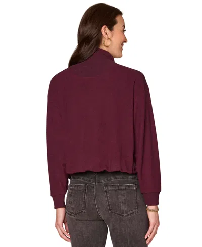 Democracy Women's Long Sleeve Top In Burgundy