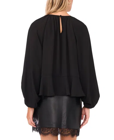 Vince Camuto Women's Ruffle Crewneck Top In Black