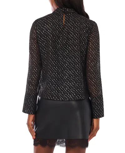 Vince Camuto Women's Front Keyhole Bell Sleeve Top In Black