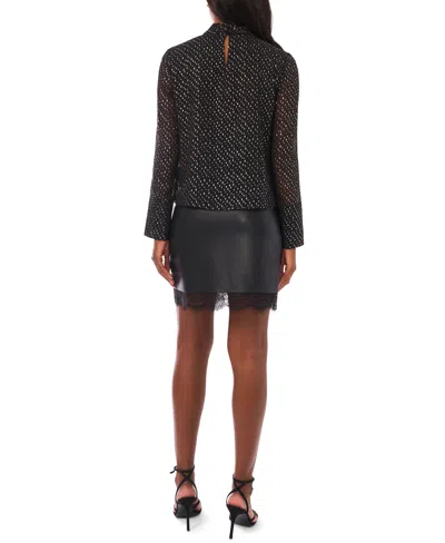 Vince Camuto Women's Front Keyhole Bell Sleeve Top In Black