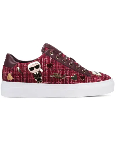 Karl Lagerfeld Cate Pins Sneaker In Burgundy