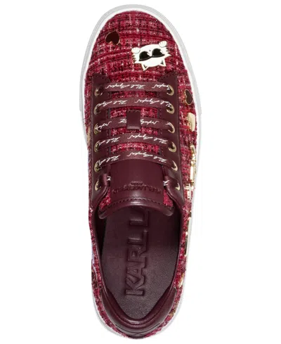Karl Lagerfeld Cate Pins Sneaker In Burgundy