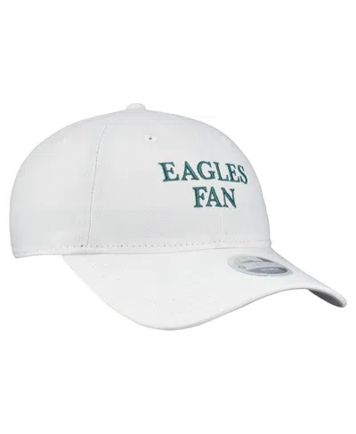 New Era Women's White Philadelphia Eagles Team Fan 9twenty Adjustable Hat In White