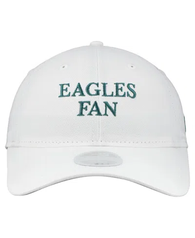 New Era Women's White Philadelphia Eagles Team Fan 9twenty Adjustable Hat In White