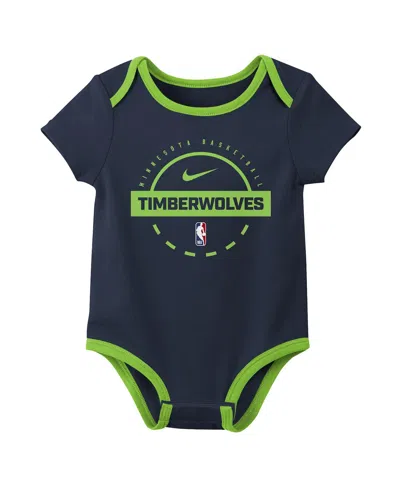 Nike Baby Boys And Girls 2-piece Newborn Minnesota Timberwolves Bodysuit Set In Blue