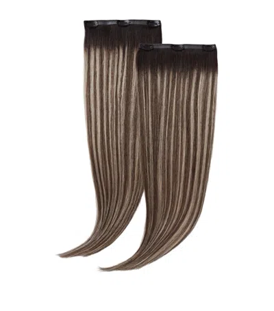 Beauty Works X Huda Barely There Mix & Match Duo Clip-in Hair Extensions In Brown