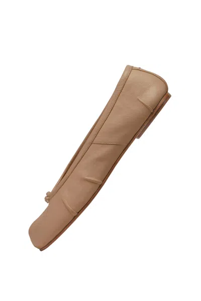 Maison Margiela Mother Grey Stretch Denim The Doozy Sneak Fray Jeans In Brown