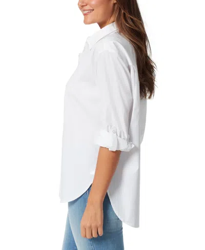 Gloria Vanderbilt Amanda Womens Cotton Office Button-down Top In White