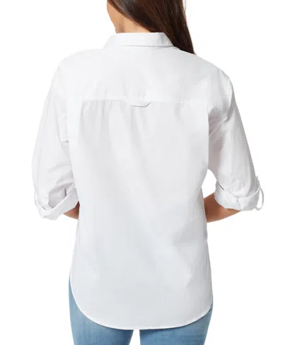 Gloria Vanderbilt Amanda Womens Cotton Office Button-down Top In White