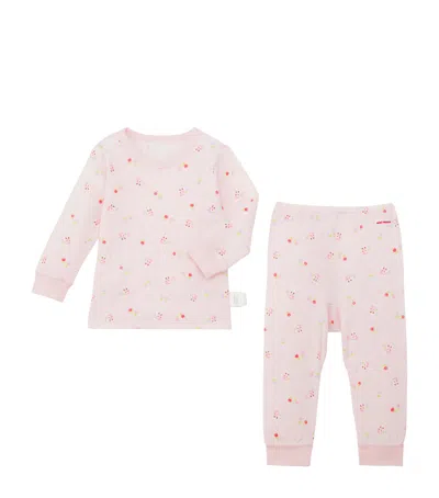 Miki House Cotton Printed Pyjama Set In Pink