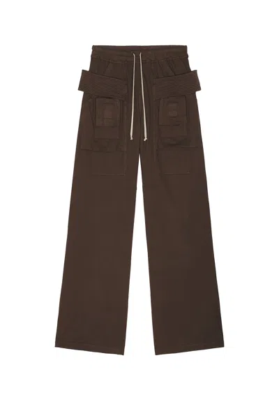 Rick Owens Drkshdw Creatch Wide Cargo Drawstring In Brown