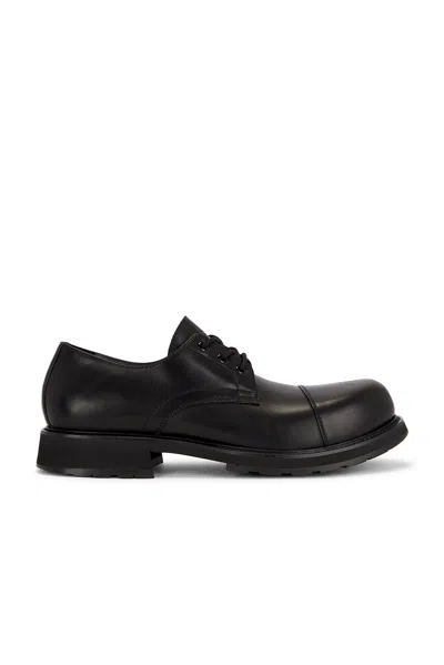 Balenciaga Black Truck Leather Derby Shoes In Black
