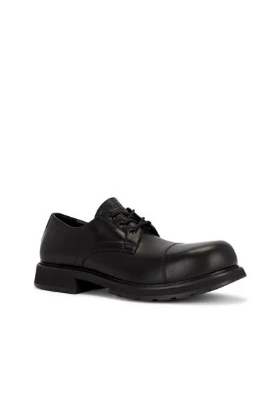 Balenciaga Black Truck Leather Derby Shoes In Black