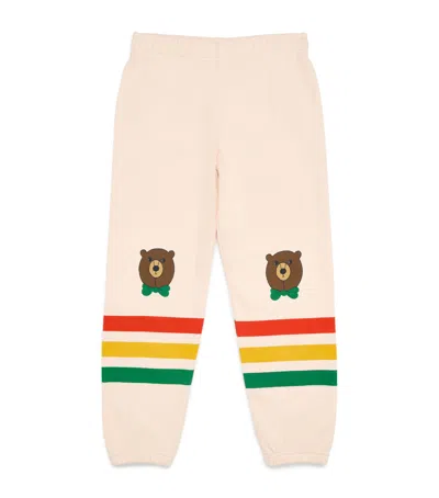 Mini Rodini Organic Cotton Bear Sweatpants In Neutral