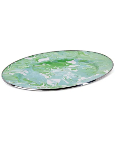 Golden Rabbit Modern Monet Oval Platter In Green