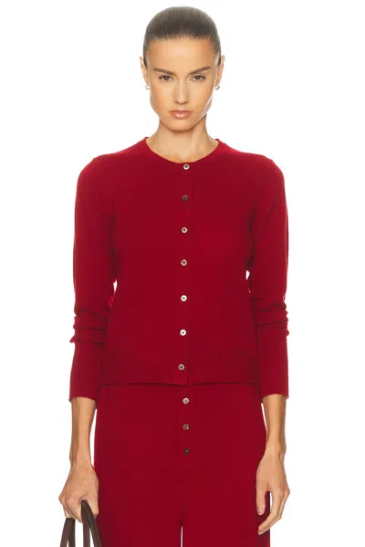 Guest In Residence Long-sleeve Button Cardigan In Red