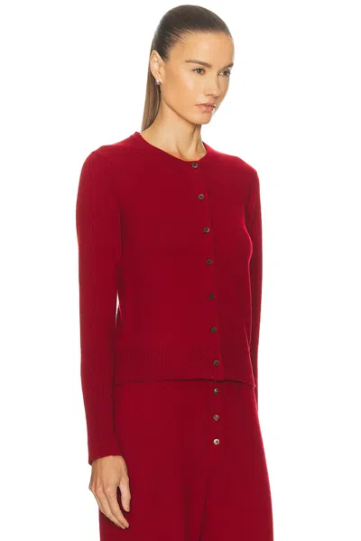 Guest In Residence Long-sleeve Button Cardigan In Red