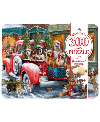 Original Gourmet Holiday Dogs Puzzle Cookie Tin, 2 Piece In Multi