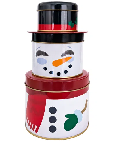 Original Gourmet Holiday Three Tiered Snowman Gummy Tin, 8 Oz. In Multi