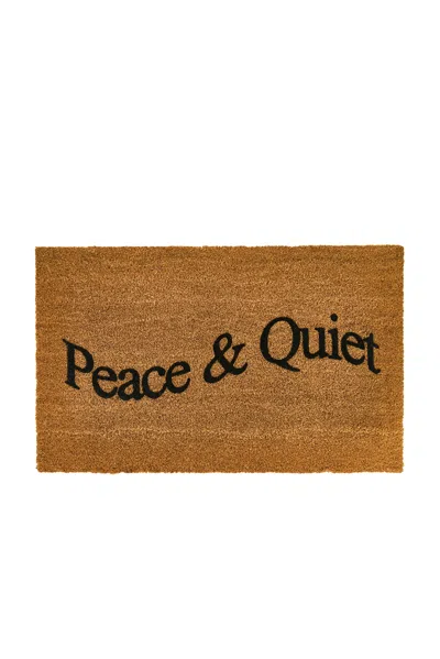 Museum Of Peace And Quiet Wordmark Door Mat In Brown