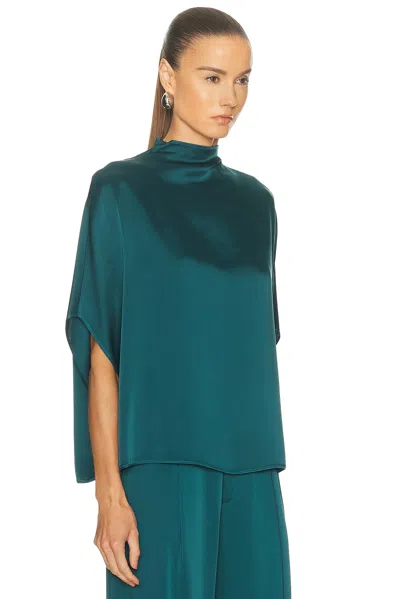 Lapointe Satin Cape Tee In Blue