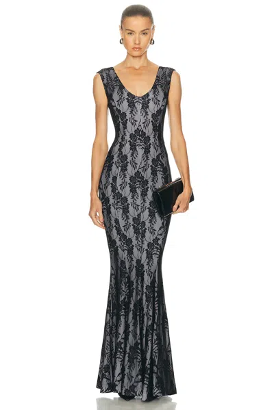 Norma Kamali Grace Fishtail Gown In Black