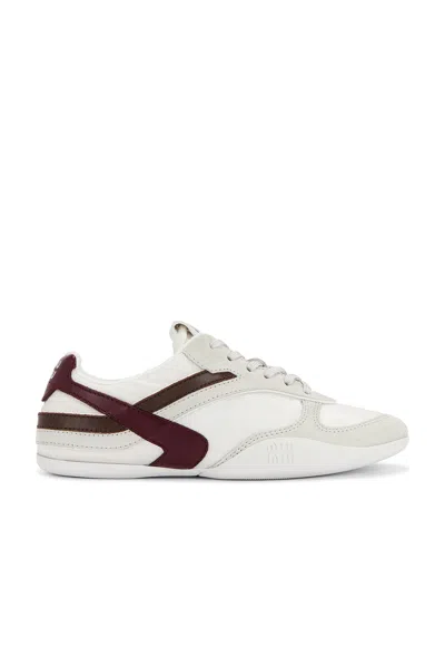 Miu Miu Women Two-tone Tech Fabric And Suede Gymnasium Sneakers In Multi