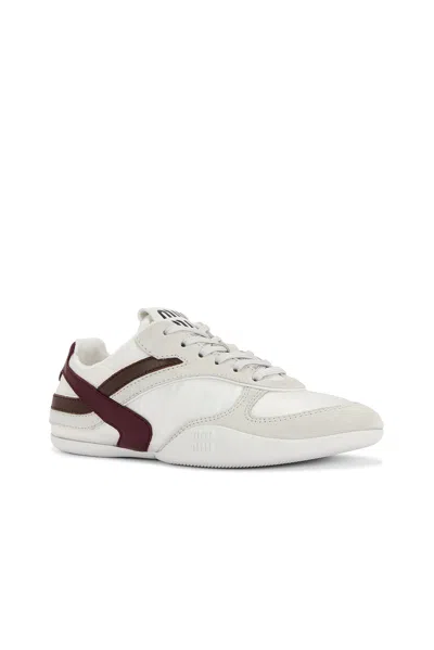 Miu Miu Women Two-tone Tech Fabric And Suede Gymnasium Sneakers In Multi