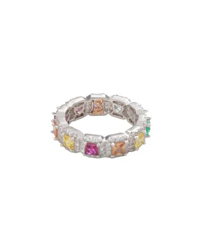 Suzy Levian Cz Jewelry Suzy Levian Silver Cz Eternity Ring In Multi