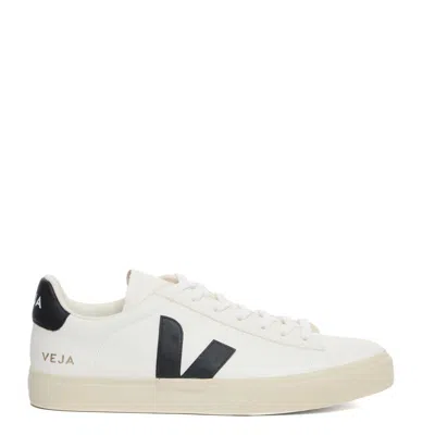 Veja Campo Leather Sneakers With Contrasting Accents In White