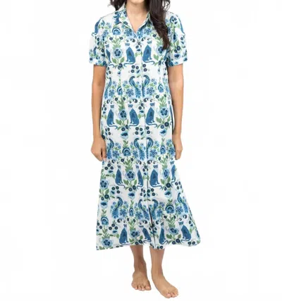 Beau & Ro Women's Kris Dress In White In Blue