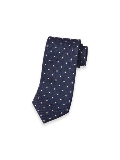 Paul Fredrick Dot Lurex Woven Silk Tie In Blue