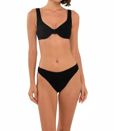 Citrine Reese Lace-up Top In Black In Black