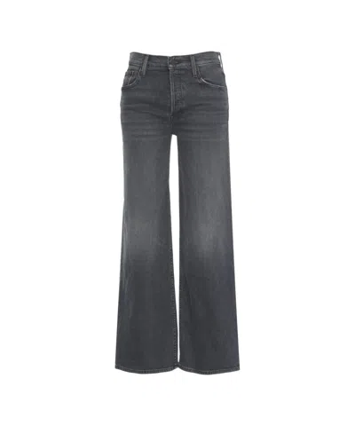 Mother High-waisted Wide-leg Jeans With Faded Black Wash In Gray