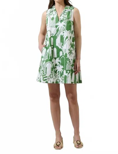 Sugarlips Hannah Collared Shift Mini Dress In Nala City In Green