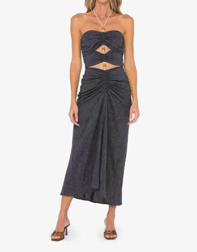 Jbq Montauk Midi Dress In Midnight Stripe In Multi