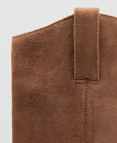 Mango Women's Heel Leather Boots In Brown