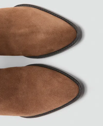 Mango Women's Heel Leather Boots In Brown