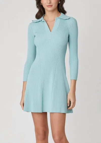 Shoshanna Robin Knit Mini Dress In Mist In Blue