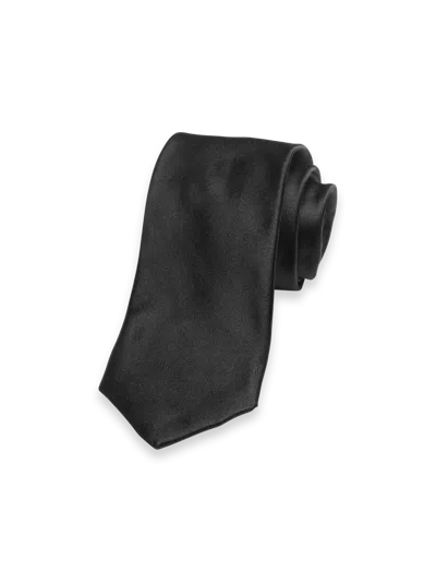 Paul Fredrick Solid Woven Silk Tie In Black