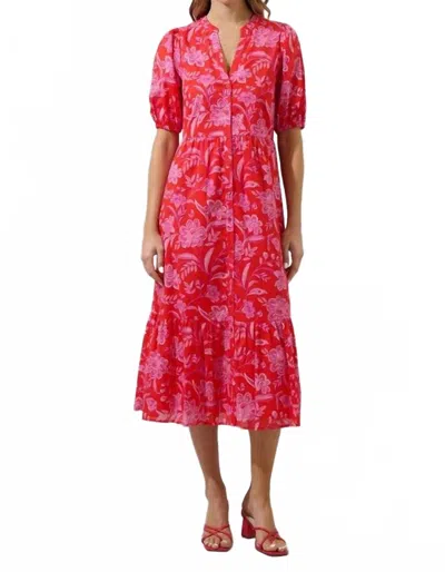 Sugarlips Cedia Floral Button Midi Dress In Aria In Multi