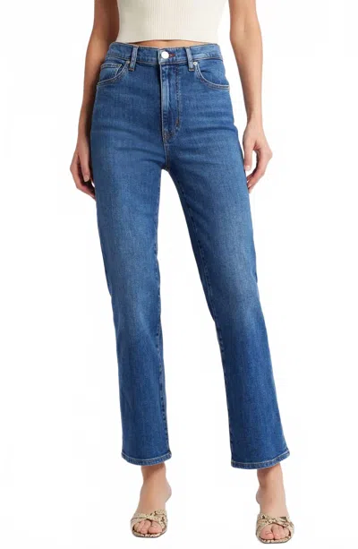 Frame The Ruler High Waist Ankle Straight Leg Jeans In Blue
